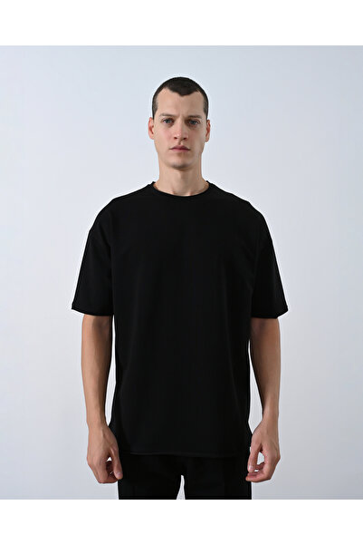 perasttesktil Bărbați supradimensionat guler rotund basic tricou