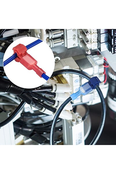 Class elektrik kablosu t bağlantı konektörü ek ekleme sıkma terminali kırmızı 10 lu set