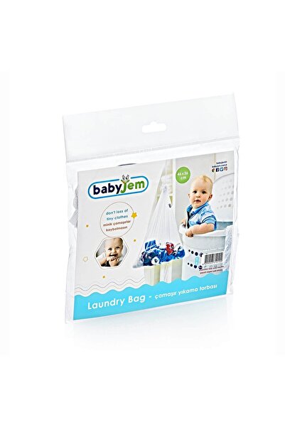 Babyjem حقيبة غسيل ملابس الأطفال 46x36 سم 1 قطعة أبيض (2 قطعة)