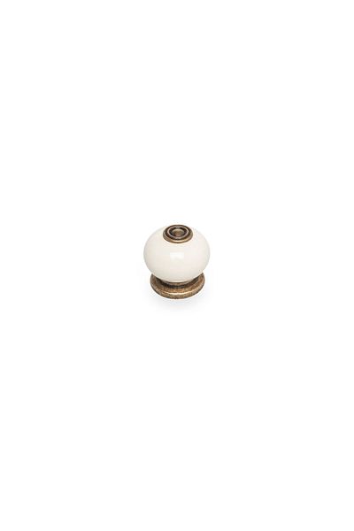 ASPARTAM Rustic Button Handle - Cream / Antique