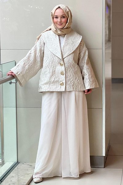 MİANOTTE Mianotte Brocade Jacket Chiffon Organza Pantolan
