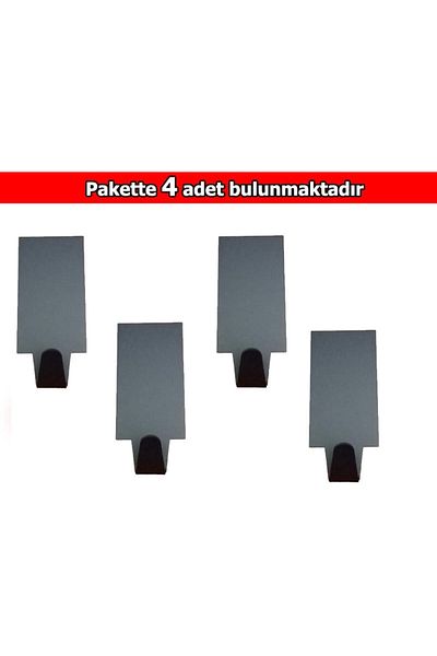 ardini Pack of 4 Black Matte Bathrobe Towels - Self-adhesive Hanger