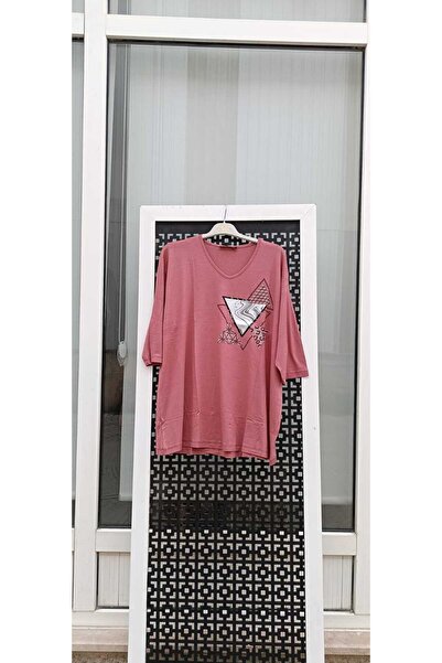 Çınar boutique Büyük Beden Kapri Kol Tişört