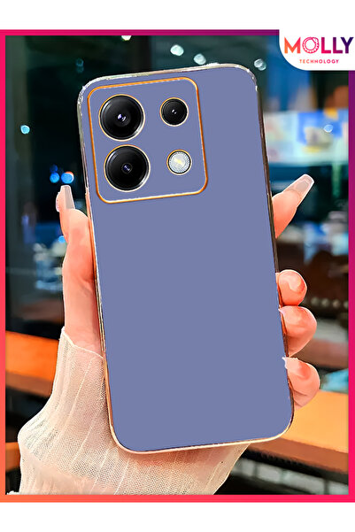 Molly İnfinix Note 30 Için Petrol Mavisi Kenarları Gold Detaylı Lüks Silikon Kılıf
