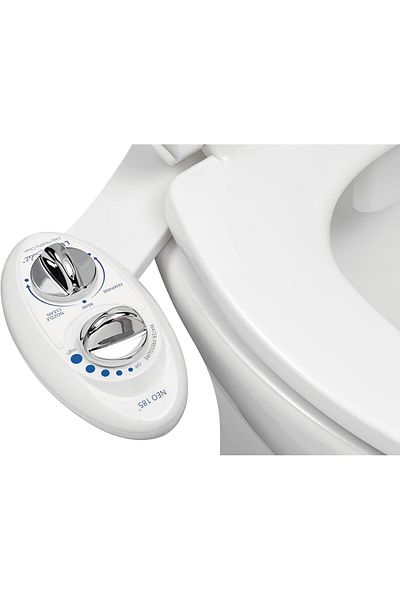 STOREMAX Elz Bidet Neo 185 Bidet Self-Cleaning Dual Head Manual Toilet Attachment, White Fr