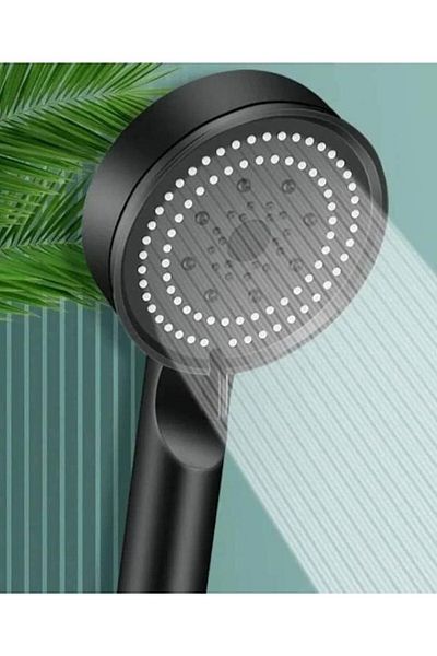 Mu Art Ahşap Mrt 5 Function Water Saving Shower Head, Turbo High Pressure, Adjustable Hand Shower,