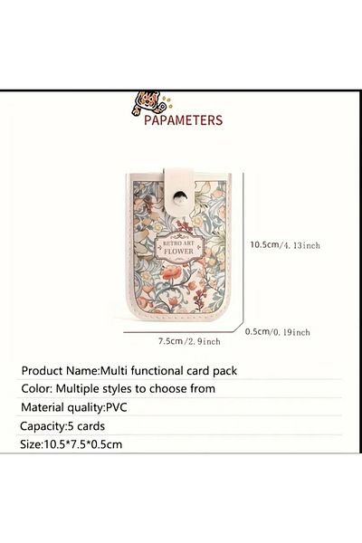 ORGANICYOU Chaozho Vintage Flower Pattern Drawer Multi Card Slot Id Holder