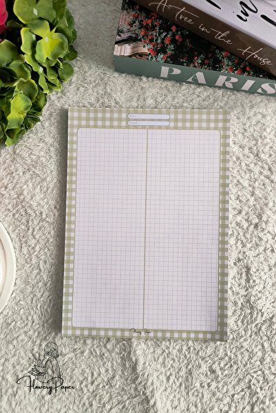 Flowery Paper A4 Notepad - Memopad,Check List ,Bloknot ,Not kağıdı, Okul Defteri
