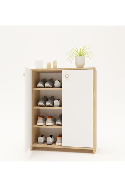 FLORADESİGN Capy Ayakkabılık | Çok Amaçlı Dolap | 4 bölmeli Ayakkabı Dolabı