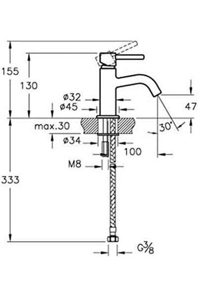 Mu Art Ahşap Mrt Minimax S A41579 Sink Faucet, Chrome Art 871301