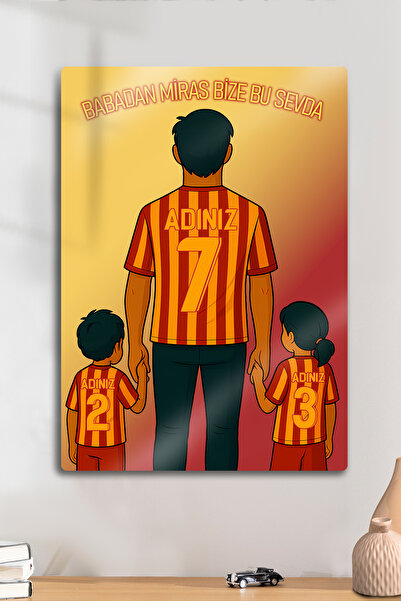 DekorHane Metal Baskı - Kişiye Özel Taraftar Tablosu, Baba Kız, Erkek Çocuk İ...
