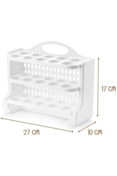 Mu Art Ahşap Mrt 30 Compartment Egg Holder, Egg Holder for Refrigerator, 3 Tier Egg Box Basket Art 871301