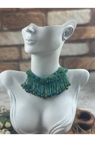 SEDEF TAKI Taşlı boncuklu choker tasma boyun kolye