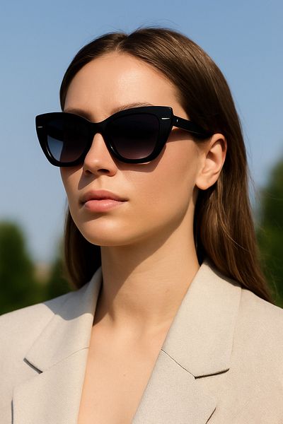 Daniel Klein Women's Black Cat Eye Sunglasses