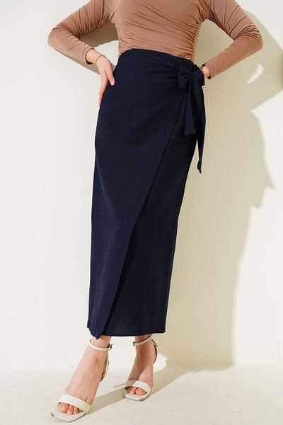 TANISA Noir Belted Skirt Tns-4158