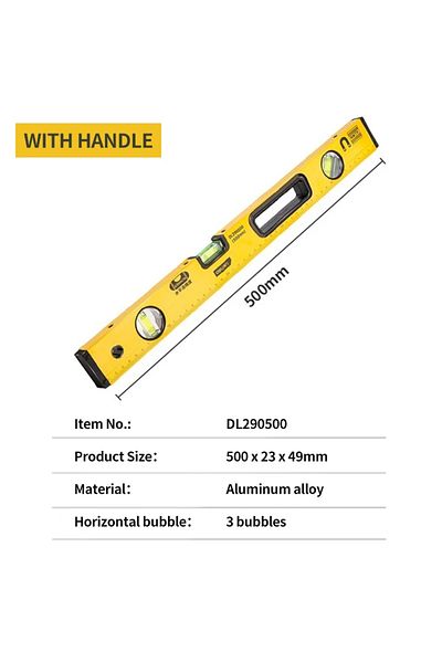 Choice Dl290500 Deli High Precision Spirit Level Magnetic High Bearing Ruler Lever Bubbles Rustproof Horizo
