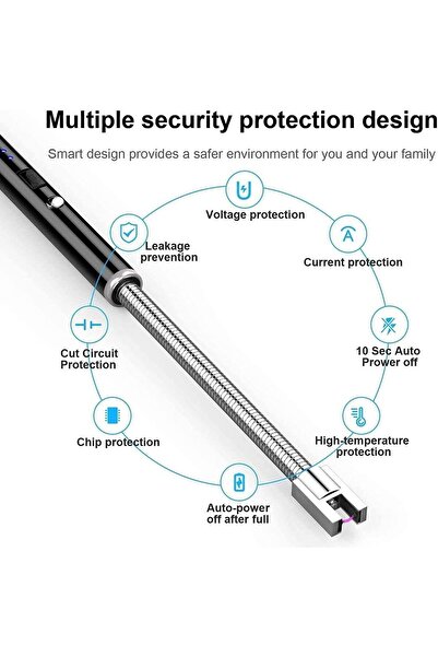 Generic Electric Arc Lighter, Plasma Lighter Flameless Windproof USB Rechargeable for BBQ Gas Stove Candle F