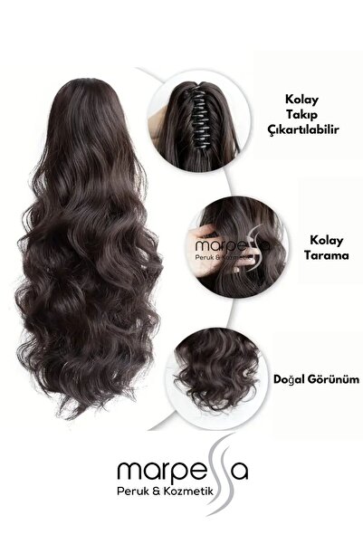 Marpessa Tokalı Dalgalı At Kuyruğu - Kahverengi