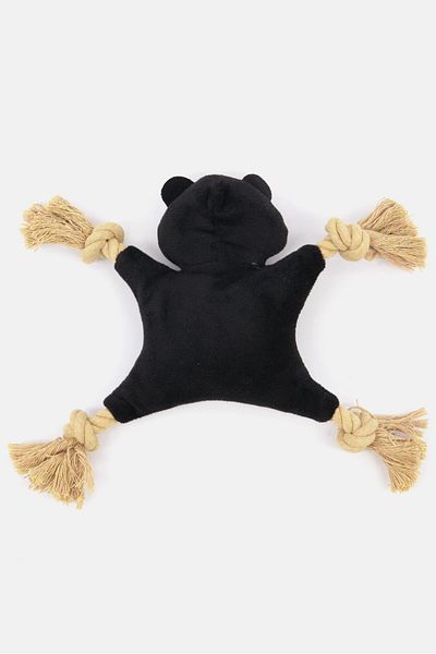 Posh Paws Dog Chew Toy Knotted Squirrel, Black/yellow