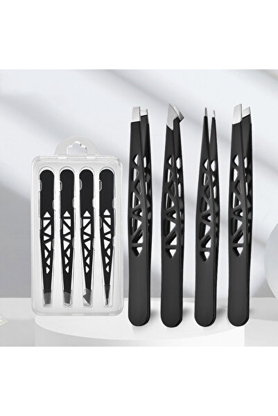 Choice3 مجموعة ملاقط MNS031-Black، 3-4 قطع من ملاقط الحواجب عالية الجودة المص...