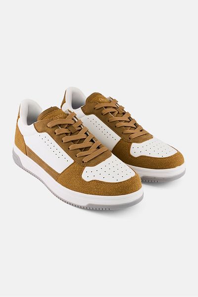 Algspar Men Brand Logo Lace Up Outdoor Sports Shoes, Multicolor