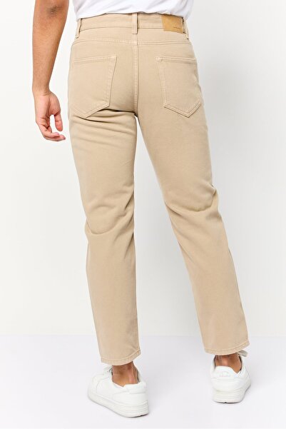 CELIO Men Relax Fit Plain Non-Stretchable Denim, Khaki