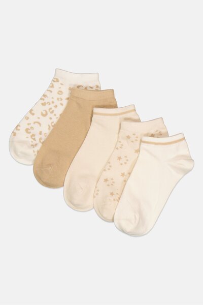 Bebe Women 5 Pairs Allover Print Ankle Socks, Multicolor