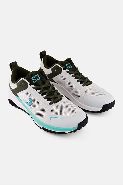 SJ Men Textile Upper Lace Up Running Shoes, White