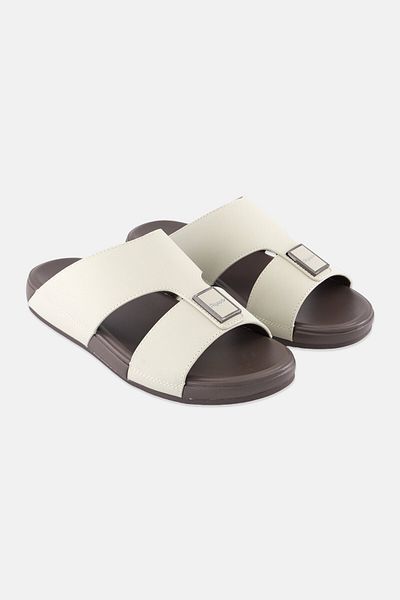 Algspar Men Slip On Arabic Sandals, Beige