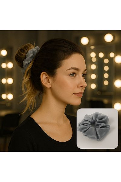 SYAZE Satin and Organza Textured Hair Clip Ecru-Black
