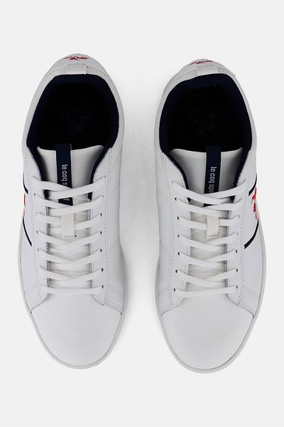 Le Coq Sportif Men Courtclassic Tricolore Lace Up Trainers Shoes, White