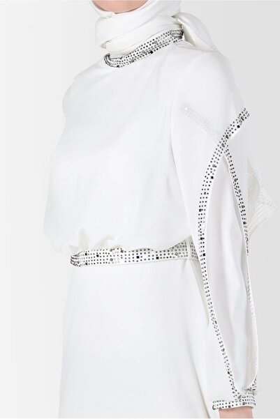 Alvina Taşlı Şifon Abiye Elbise 50211