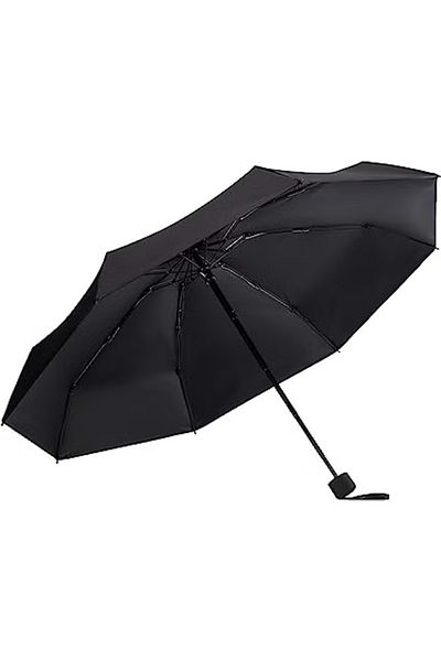 fulina Mini Windproof Umbrella,8 Reinforced Fiberglass Rribs,Lightweight,with 95% UV Protection,Black