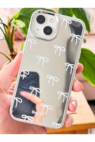Fibaks حافظة متوافقة مع هاتف iPhone 13 - 14 مع غطاء سيليكون ممتص للصدمات على شكل فيونكة على شكل فيونكة للفتيات