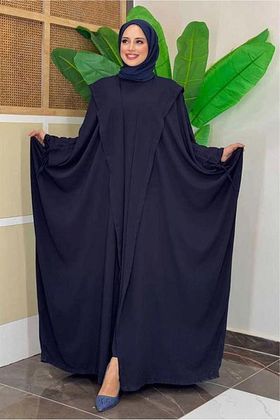 TRENDTESETTÜR ΓΥΝΑΙΚΕΙΟ ΣΤΟΛΗ ΣΚΟΥΡΟ ΜΠΛΕ ABAYA ΣΕΤ T 31007