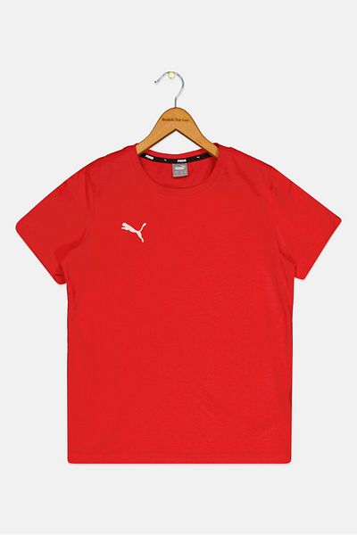 Puma Kids Boy Embroidered Logo Short Sleeve Outdoor T-Shirt, Red