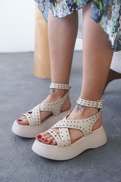 GOFFSHOES Women's Cologne Trock Thick Soled Sandals - Skin Suede