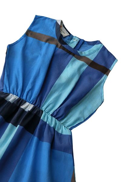 Parla Kids 0015 - Rochie în carouri albastru bleumarin pentru fete