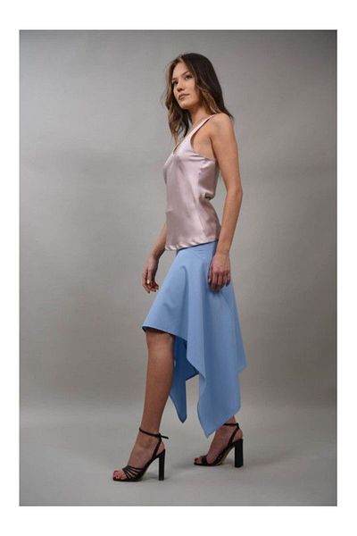 LUMİNA FUSTA LUNGA ASIMETRICA CHIARA S Baby Blue
