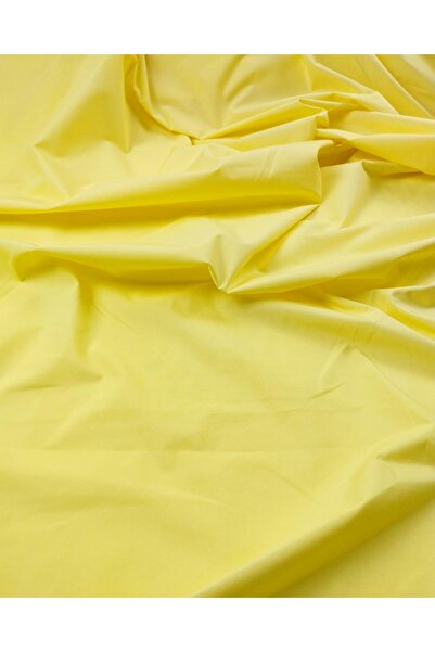 Kumaş Parça قماش بوبلين منسوج باللون الأصفر الليموني (العرض 150 سم × الطول 28...