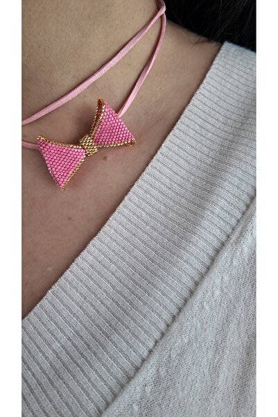 By Selen Suyolcu Miyuki Bow Model Wrapped Choker Necklace