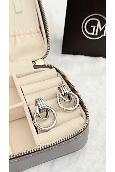 GM TAKI Stainless Steel Silver Color Hoop Earrings – Modern and Minimalist De...