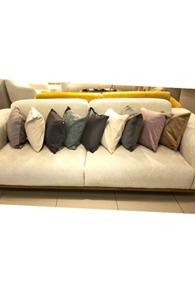 KIrlentçi Ahmet Kadife Dokulu Karisik Renkli Kırlent Yastık Minder Kılıfı 6 A...