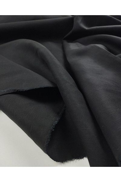 Kumaş Parça Λινό Βισκόζη σε Μαύρο Χρώμα Πλάτος: 150
