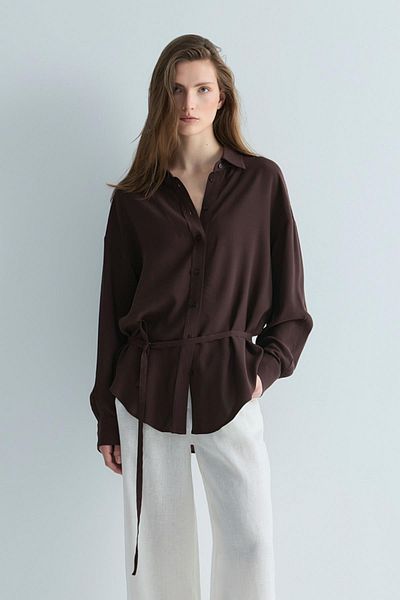 Suud Collection Alessa Bitter Brown Shirt