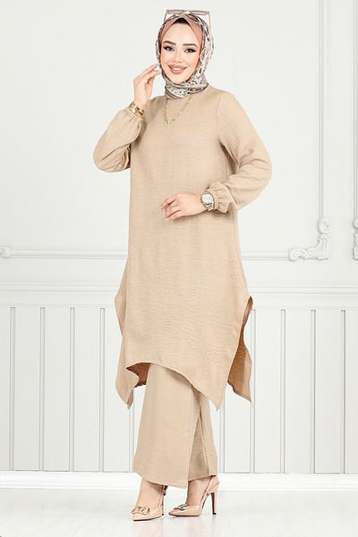 ModaMerve Κοστούμι Hijab με γιακά ποδηλάτου 386DVL897-M Dark Vision