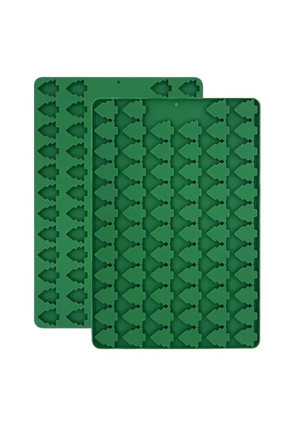 Honnesserry Set de 2 forme de bomboane de Crăciun Honnesserry, silicon, verde...
