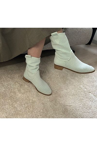 POTEEN Καλοκαιρινές μπότες με κοντό τακούνι Ptn Stelli Suede Mint