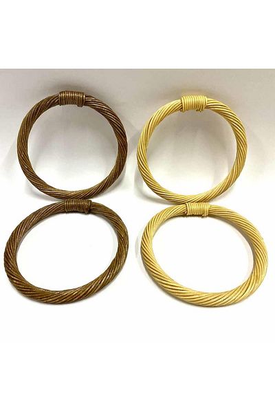 orhanucuzluk Λαβή τσάντας μπαμπού Rattan (1 Σετ) Μαύρο