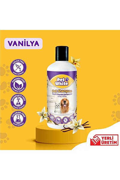 Pet White Kedi Köpek Evcil Hayvan Şampuanı Vanilya Kokulu 500 ml